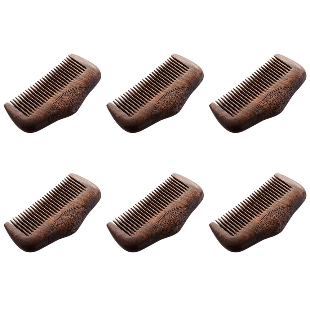 Baglaum 6X Pocket Comb Sandalwood Super Narrow Dent Wood Combs Static Lice Beard Comb Hairstyle Sandalwood Comb