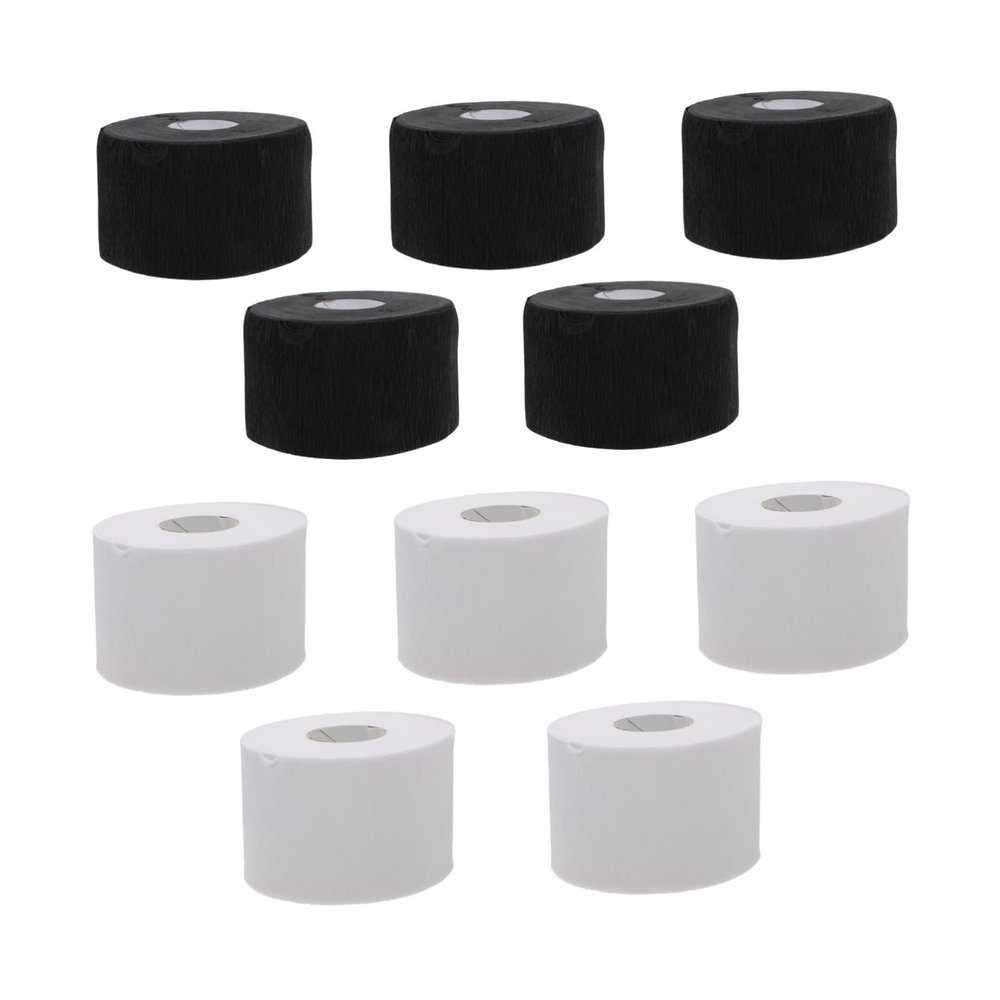 FOMIYES 10rolls Disposable Neck Strips for Haircuts Professional Protective Neck Paper Black White Convenient Adhesive Closure for Barbers and Salons
