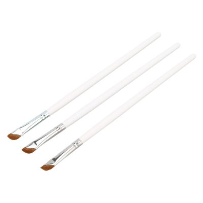3pcs eyelinersBrushes Set, Angled eyelinersBrush Ultra Thin Slanted Comfortable Grip Make Up Brush White