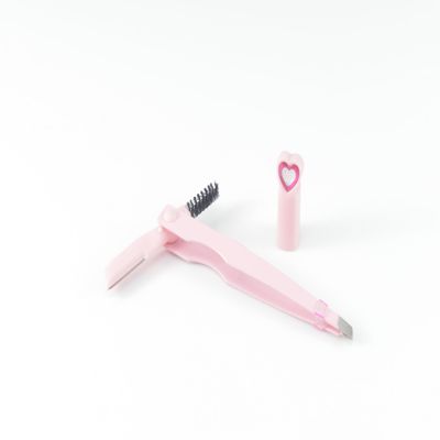 Urban Arden Eyebrow 3 in 1 Dermaplane razor, Eyebrow Tweezers, Eyebrow Brush, Face Razor For Women, Dermaplaning tool (Pink)