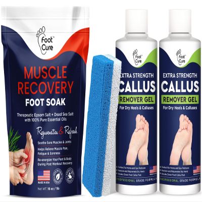 Muscle Relief Foot Soak with Epsom Salts - All Natural Salts for Post Workout - Easy Way to Remove Hard Calluses & Dead Skin Build-Up - Professional at Home Foot Care for Men & Women - Made in The USA