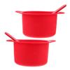 WOONEKY 2sets Silicone Wax Melt Warmer Bowls for Hair Removal and Facial Masks High-temperature Resistant Capacity Includes Red Replacement Pots and Stirring Sticks for Home and Salon Use view 1