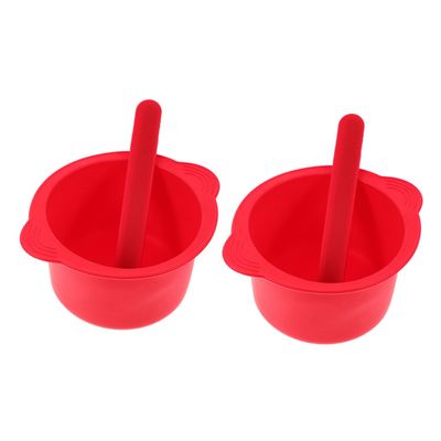 Beaupretty 2sets Hair Removal Wax Warmer Bowl Silicone Wax Warmer Pot Stirrer Sticks Easy to Clean