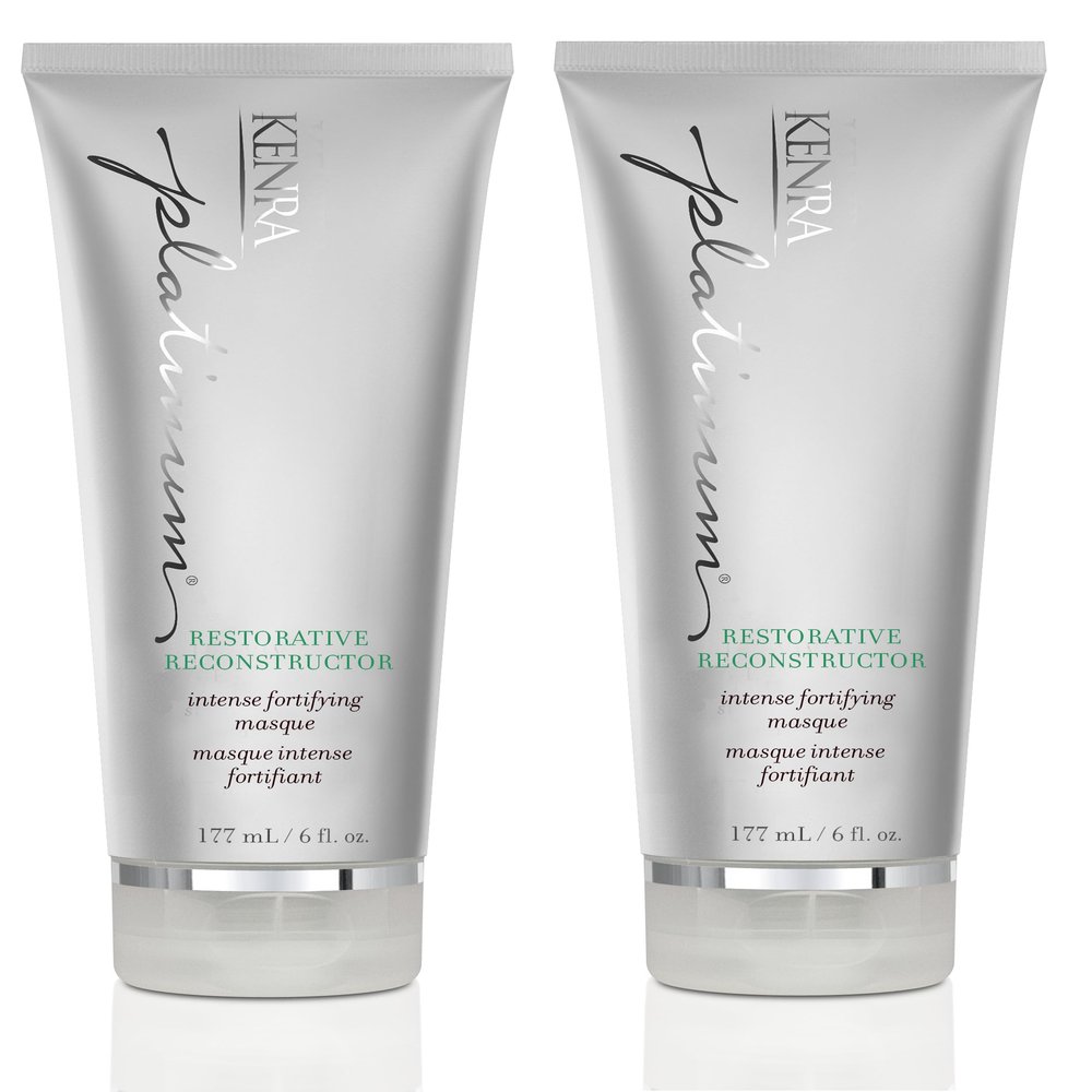 Kenra Professional Platinum Restorative Reconstructor | Ultra Fortifying Treatment | Restores Broken Hair Bonds From Within | Provides Intense Fortification, Elasticity, & Suppleness | 6 fl. Oz (2-Pack)