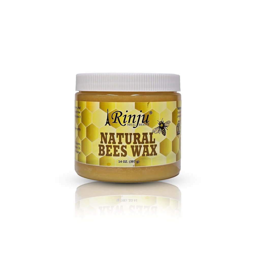 Rinju Natural Bees Wax - Pack of 3 Organic Beeswax to Protect Hair Fall, Moisturize and Shine - Original Beeswax For Soft, Shiny, and Healthy Hairs - Beeswax Spray, and Hairstyles - 14 oz