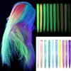10 Pcs Glow In The Dark Hair Extensions Clip Ins Synthetic Clip In Hair Extensions Glow In The Dark Hair Extensions Glow In The Dark Hair Accessories For Women (20 Inch,10 Colors Straight Hair) view 1