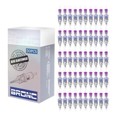 BRONC 50PCS Tattoo Cartridge Needles 1011RM - 11RM #10 Bugpin 0.30mm 11 Curved Magnum Disposable Tattoo Needles for Rotary Tattoo Machines