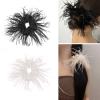 Tqyijhy Ostrich Feather Hair Ties Furry Scrunchies 1920s Headpiece Hair Scrunchie Elastic Hair Rope Hair Accessories For Girls Furry, White view 2