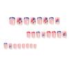 24Pcs Independence Day Press on Nails Short Fake Nails,4th of July False Nails with American Flag Patriotic Designs Stick on Nails Full Cover Acrylic Artificial Nails for Women Manicure Decorations view 3