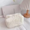 UPQRSG Plush Makeup Bag Cosmetic Bag, Lovely Soft Plush Makeup Bag, Travel Toiletry Bag Organizer, Portable Cosmetics Bag for Women Girls(Rice White) view 2