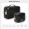 2pcs Clear Toiletry Bag TSA Approved Travel Bag,Carry On for Travel,Airport Airline Accessories Compliant Bag,Quart Sized Makeup Cosmetic bag Women Men (Large+Mini Black) view 2