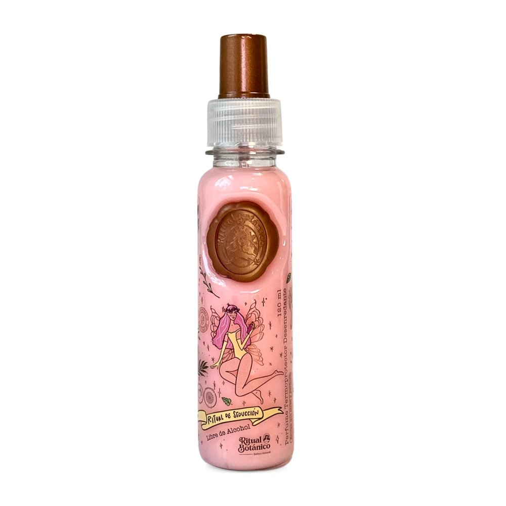 Ritual Botanico Perfume Termoprotector para Cabello, Sin Alcohol, Antifrizz, Desenredante, Proteccion solar, Con Feromonas, Aroma Seductor Frutal y Floral, Todo Tipo de Cabello 120ml, Pink