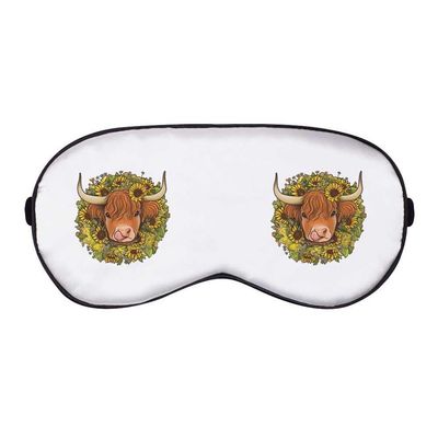 Azeeda 'Sunflower Highland Cow' Sleep/Travel Eye Mask (EY00020739)