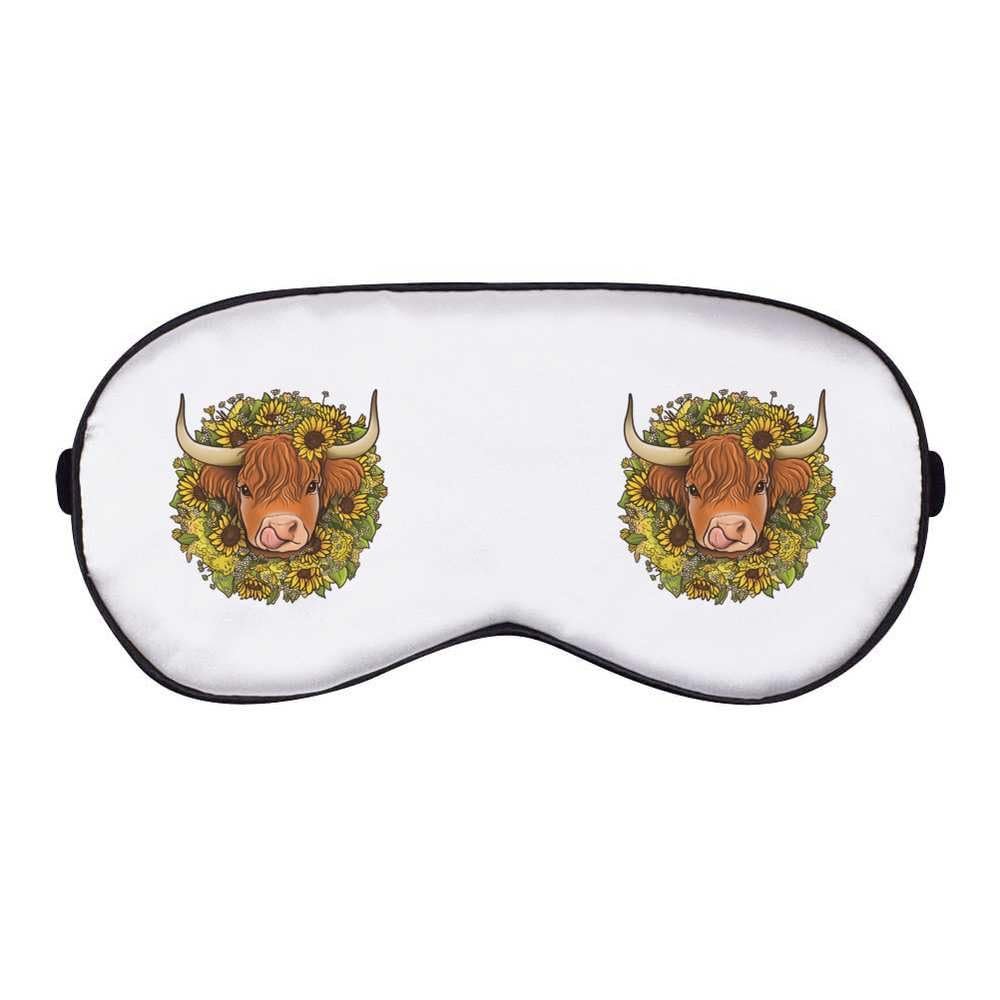 Azeeda 'Sunflower Highland Cow' Sleep/Travel Eye Mask (EY00020739)