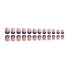 CEWEWP 4th July Fake Nail Independence Day Press on Nail Short Wave Point Big Stars Fake Nail Design Square Glue on Nails for Women Girls Stick on Nails with Glue Reusable Full Cover Gel Nail -24pcs view 3