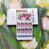 CEWEWP 4th July Fake Nail Independence Day Press on Nail Short Wave Point Big Stars Fake Nail Design Square Glue on Nails for Women Girls Stick on Nails with Glue Reusable Full Cover Gel Nail -24pcs view 4