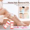 FOCTXI Hair Removal Kit for Hair Removal for Women and Men with Strip, Roll On Wax Kit with 2 Rose Soft Wax Cartridge & 100 Non-Woven Wax Strips, at Home Waxing Kit for Women, Soft, Pink view 2