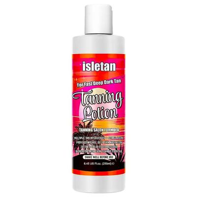 isletan Sunbed Tanning Lotion, Tanning Lotion For Tanning Bed, Outdoor Tanning Lotion Peach, Tanning Booth Lotion For Natural Faster Darker Tan, Bronzer Free, DHA Free, 8.45oz, White