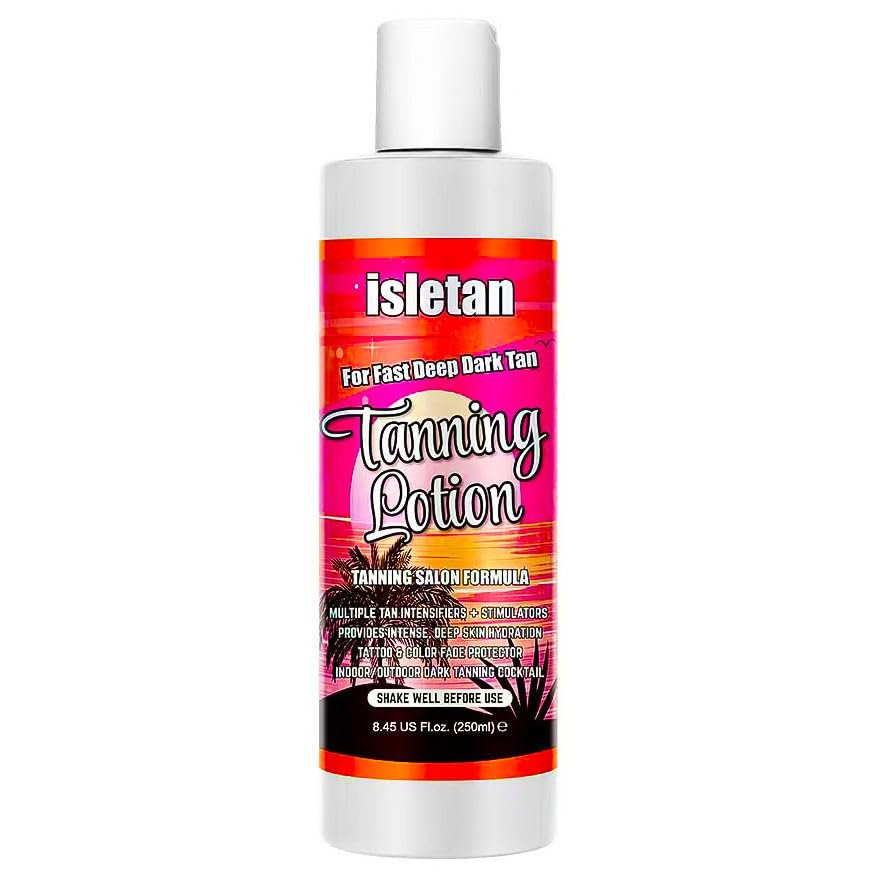 isletan Sunbed Tanning Lotion, Tanning Lotion For Tanning Bed, Outdoor Tanning Lotion Peach, Tanning Booth Lotion For Natural Faster Darker Tan, Bronzer Free, DHA Free, 8.45oz, White
