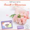 50 Ct Slim Purple Buffer Set (80/100 Grit) + 60 Pairs Disposable Anti-Slip Pedicure EVA Slippers Spa Party Pack view 2