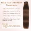 Sisily Clip in Hair Extensions Real Human Hair, Premium Human Hair Clip in Extensions Chocolate Brown, Soft Straight Hair Extensions Real Human Hair Clip ins 7PCS Double Weft16 Inch #4 view 2