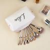 Personalized Embroidery Makeup Bag Hand-held Portable Square Waterproof PU Toiletry Bag Large Capacity Travel Wedding Supplies (1pcs) view 3