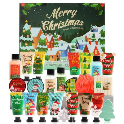 Advent Calendar 2025 Women Christmas Hand Cream Gifts Sets, 24 Days Skincare Advent Calendar for Teen Girls Xmas Countdown Calendar, 24pcs Spa Gift Set Bubble Bath, Shower Gel, Body Lotion Scrub etcs