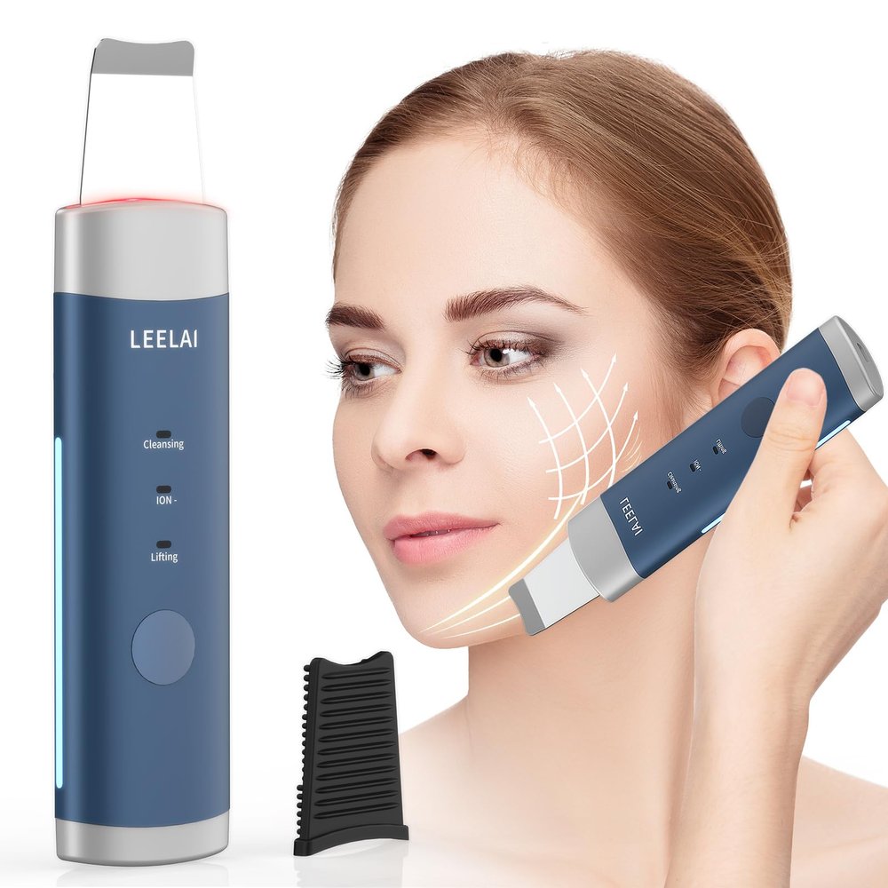 LEELAI Skin Scrubber Face Spatula Skin Spatula Pore Cleaner Blackhead Remover Tools for Facial Deep Cleansing-3 Modes