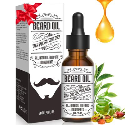 Beard Growth Oil for Men - Beard Conditioner Oil Rich in JOJOBA Oil & Sweet Almond Oil Multiple Natural Extracts - Beard Softener and Care-Strengthens & Moisturizes Beard (1 Fl Oz, Glamour Movement)