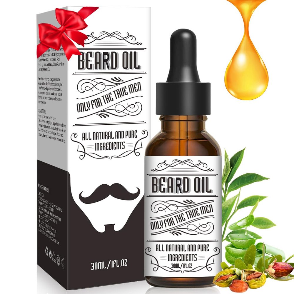 Beard Growth Oil for Men - Beard Conditioner Oil Rich in JOJOBA Oil & Sweet Almond Oil Multiple Natural Extracts - Beard Softener and Care-Strengthens & Moisturizes Beard (1 Fl Oz, Glamour Movement)