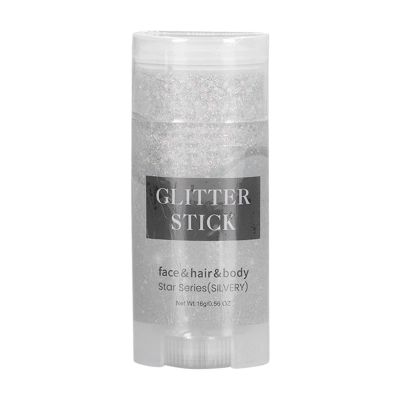 Body Glitter Gel, Body Face Hair Lip Makeup, Body Glitter Stick Waterproof Long Lasting Sparkling Gel Makeup Party Accessories Silver
