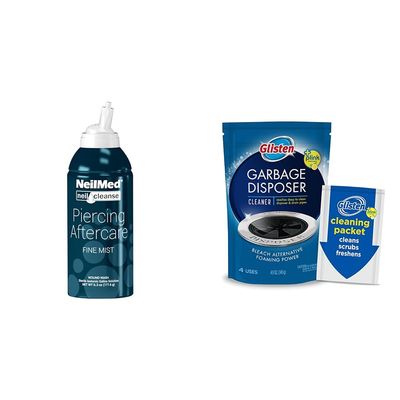NeilMed NeilCleanse Piercing Aftercare Fine Mist 6.3 Fluid Ounce and Glisten Garbage Disposer Cleaner 4 Packets