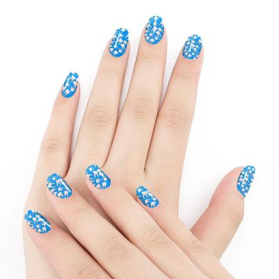 WUXEKZO Funny Teeth Nail Stickers - 5 PCS, Full Wrap Nail Art Designs Sticker DIY Nail Art Decor for Women, Pattern 318