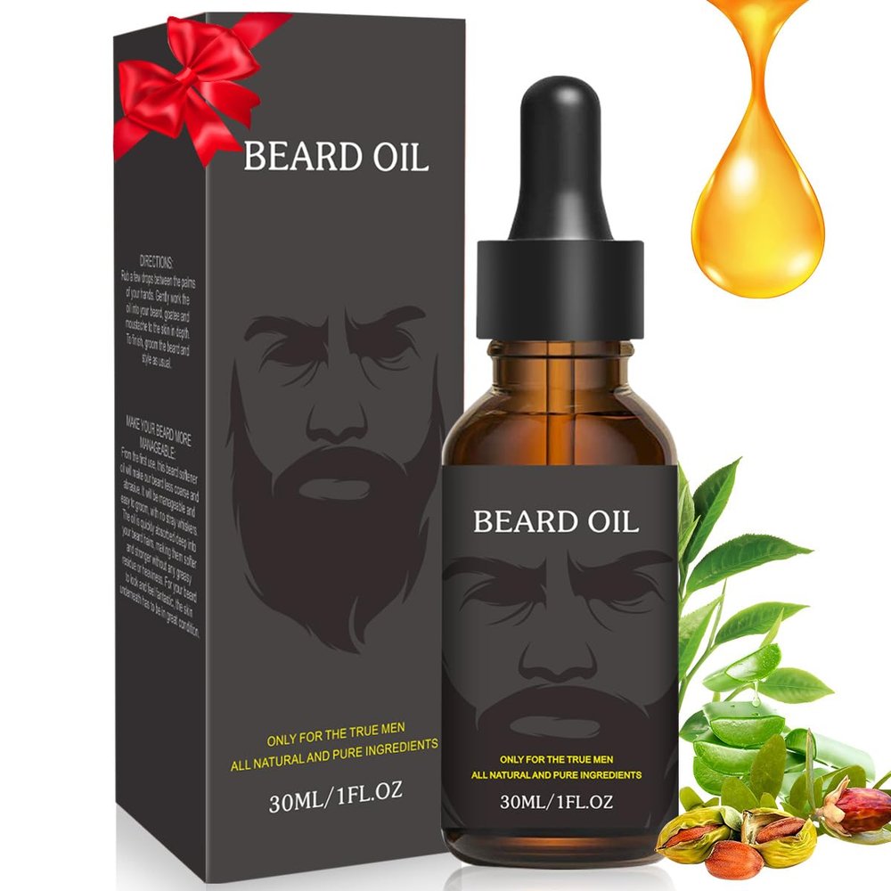 Beard Growth Oil for Men - Beard Conditioner Oil Rich in JOJOBA Oil & Sweet Almond Oil Multiple Natural Extracts - Beard Softener and Care-Strengthens & Moisturizes Beard (1 Fl Oz, Green Tea)