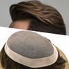 NinthAvenue Basics Men Hair Piece Durable Fine Mono Hair System Toupee for Men Real Human Hair Mens Toupee Replacement Systems Men Hairpiece Protesis Capilar Para Hombre 8X10#4 Brown medium density view 1