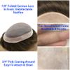 NinthAvenue Basics Men Hair Piece Durable Fine Mono Hair System Toupee for Men Real Human Hair Mens Toupee Replacement Systems Men Hairpiece Protesis Capilar Para Hombre 8X10#4 Brown medium density view 3
