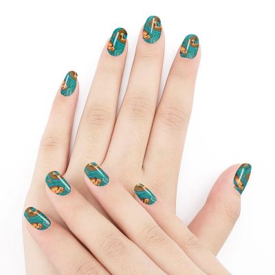 WUXEKZO Full Wrap Nail Art Stickers DIY Nail Art Designs for Women Fingernail Decorations Nail Art Accessories (Set of 5 Cute Lovely Otters Nail Sticker Nail Decals), Pattern 632