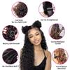 Yavida Water Wave Human Hair Bundles Wet and Wavy Bundles Human Hair Brazilian Unprocessed Remy Hair Water Wave Weave Extensions 16 18 20 Inch Natural Black view 3