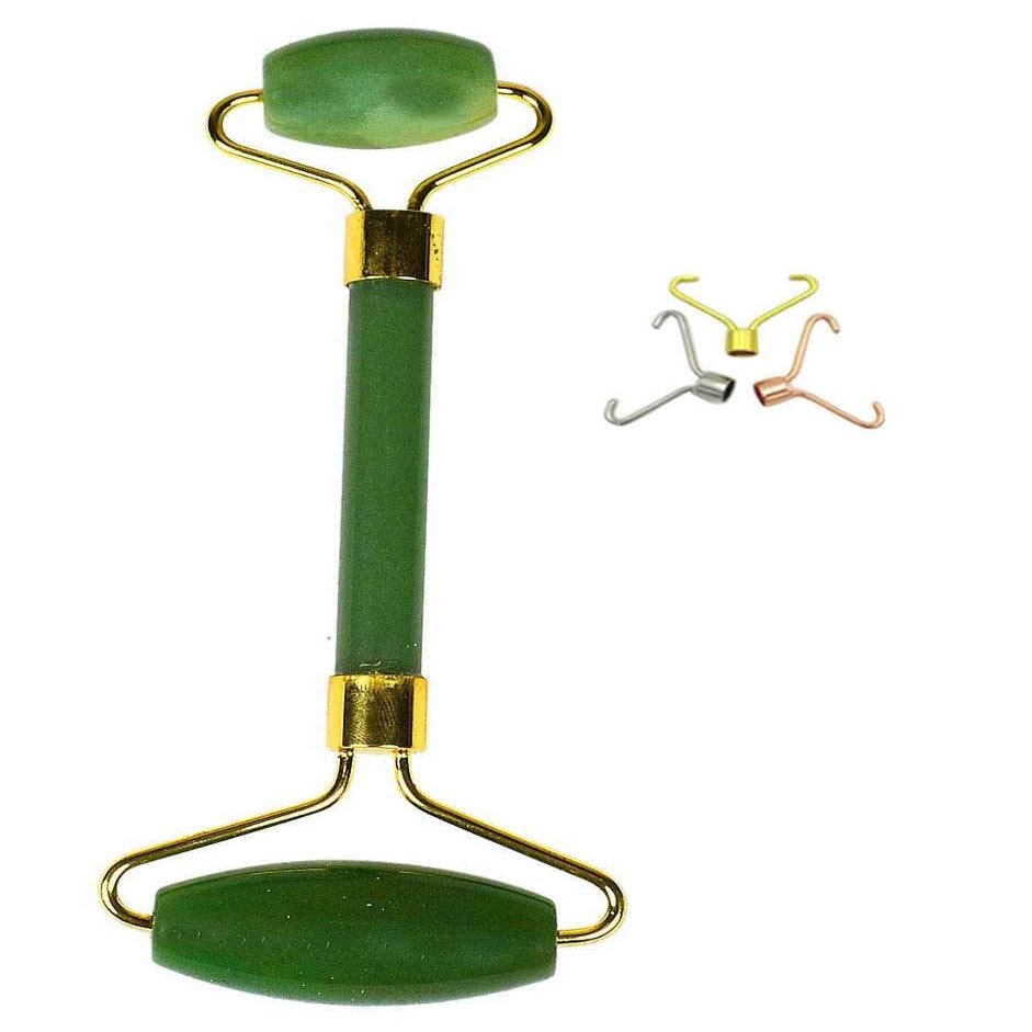 Blessfull Healing Green Aventurine Gua Sha SPA Jade Massage Roller Massager Eye Face Neck Facial Relaxation Slimming Tool