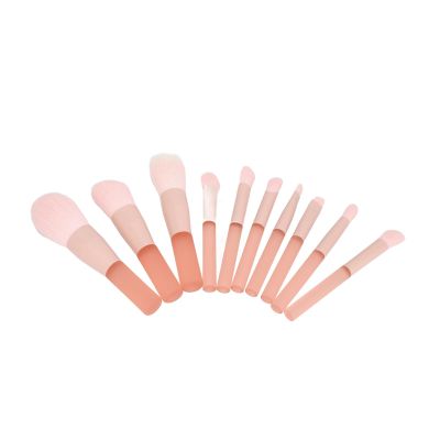 10pcs Portable Pink Handle Makeup Brush Pink Mini Makeup Brush Set Soft Waterproof Mini Synthetic Makeup Brush for Wedding Christmas Cosmetic Tool Kit for Beginner