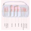 10pcs Portable Pink Handle Makeup Brush Pink Mini Makeup Brush Set Soft Waterproof Mini Synthetic Makeup Brush for Wedding Christmas Cosmetic Tool Kit for Beginner view 2