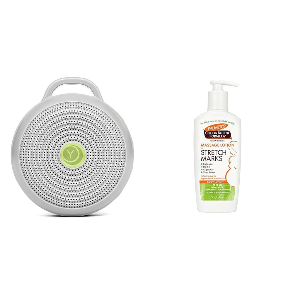 Yogasleep Hushh White Noise Machine, Palmer's Cocoa Butter Stretch Mark Lotion Pregnancy Skin Care Bundle
