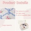 RSRSLEII Large Quilted Makeup Bag for Women and Girls, Cute Coquette Floral Cotton Cosmetic Bag, Aesthetic Travel Organized Toiletry Bags (01Pink Bows) view 3