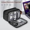 Wedama Toiletry Bag for Men, PU Leather Travel Toiletry Bag with Electronic Organizer Bag Hanging Travel Shaving Bag for Toiletries, Waterproof Dopp Kit for Business Trips Swim Camping, Black&Brown view 2