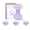 AOUGO Travel Essential Razor for Women, Purple 4 blade razor 3 refill Safety Mini Razor, Easy Replacement Lightweight & Compact (purple) view 1