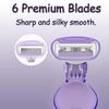 AOUGO Travel Essential Razor for Women, Purple 4 blade razor 3 refill Safety Mini Razor, Easy Replacement Lightweight & Compact (purple) view 3