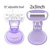 AOUGO Travel Essential Razor for Women, Purple 4 blade razor 3 refill Safety Mini Razor, Easy Replacement Lightweight & Compact (purple) view 4