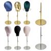 CHADWICK Mannequin Head Stand for Mannequin Head Adjustable Wig Head Stand Metal Pedestal Stand with Non-Slip Base Round Base Stand Mannquine Head Bracket Wig Hat Stand Accessory, Stainless Steel view 2