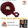 Facecozy Satin Silk Bonnet for Sleeping Women Double Layer Satin Bonnet with Tie Band Hair Bonnet Natural Curly Hair Night Sleep Cap (Burgundy) view 4