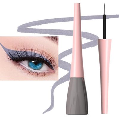 evpct 1Pcs Grey Liquid Eyeliner Makeup Waterproof Grey Eye Liners for Women, Eyes Wing Eyeliner Stamps Shapes Colored Eyeliner delineador de ojos a prueba de agua contra el agua blanco para ojos